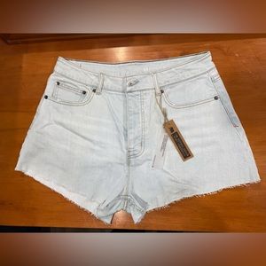 The Normal Brand Hi-Rise Cut Off Jean Shorts - Light Wash